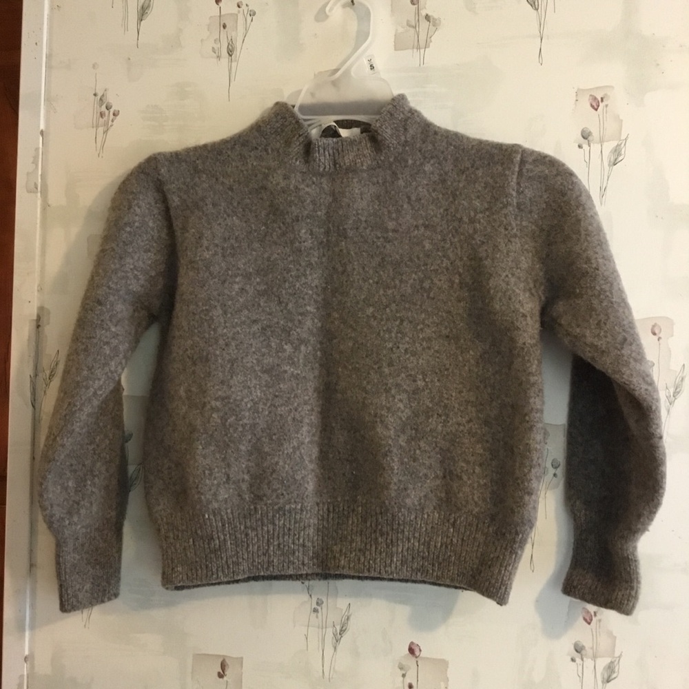 Woodsage Merino Wool Gray Preppy Knit Sweater Kids Youth Large (L)